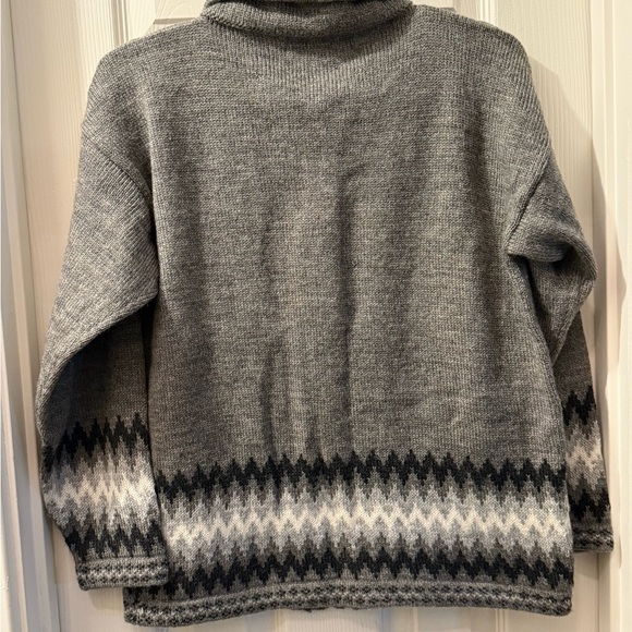 ARTE INKA-BERFASS Sweater, alpaca wool, fair isle, cardigan, zippered, pockets - Picture 4 of 4